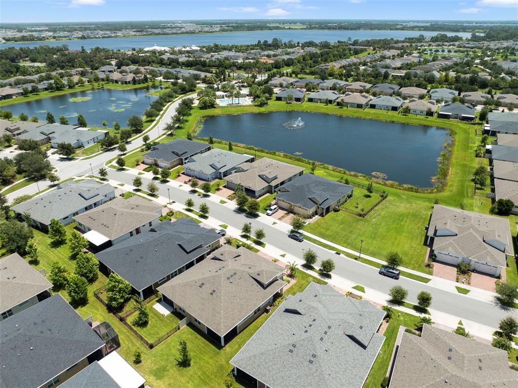 Enjoy pond views from the front of the home.