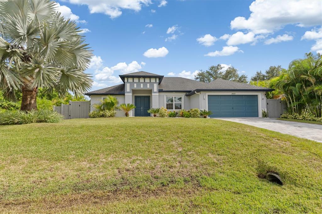 Mature landscaping, paver driveway