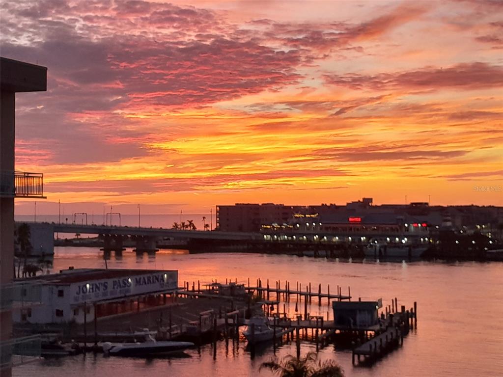 Master Br Balcony View - Johns Pass Bridge & Village - Sunset Exposure (NOT PhotoShopped!)