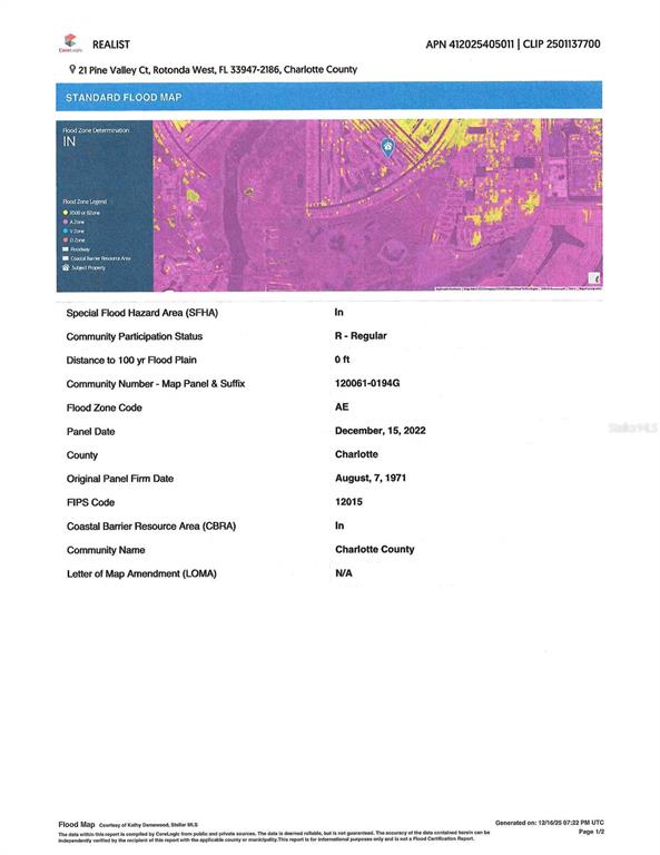Flood zone info