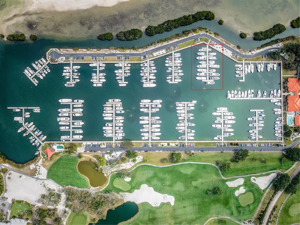 L-dock, outlined in red.
