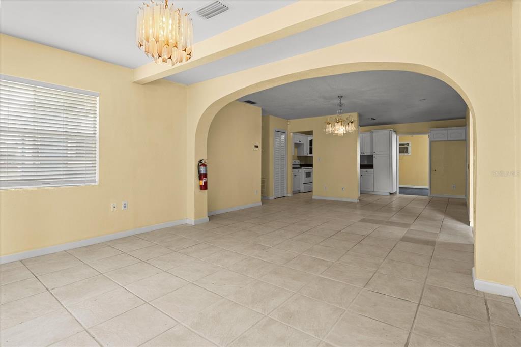 Another angle from the front door.  Kitchen in the very back