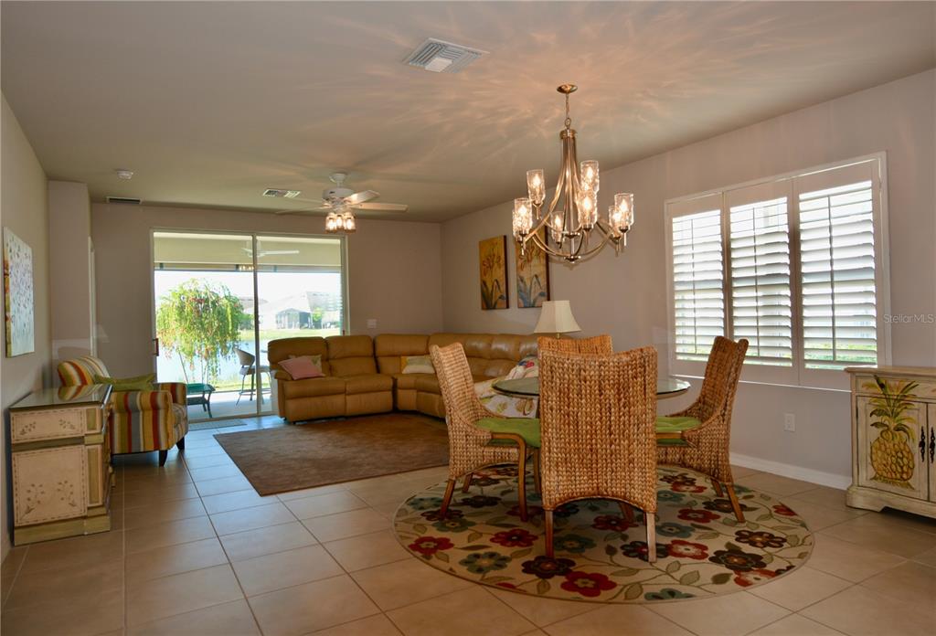 Great Room Design with 18in tile