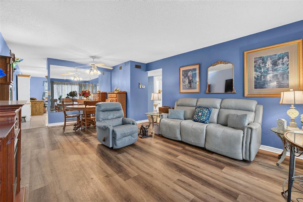 Care-free Vinyl Plank Flooring in Living Area and Bedrooms