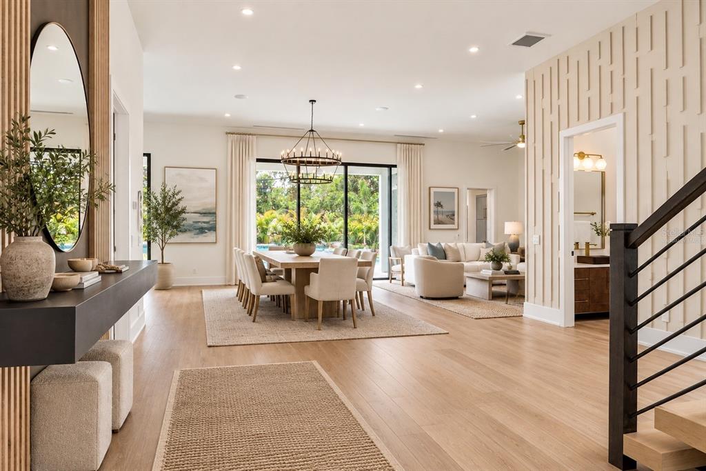 Virtually Staged entrance into foyer