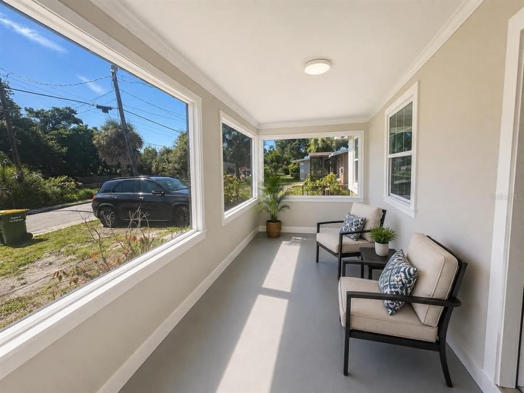 projected  porch finish