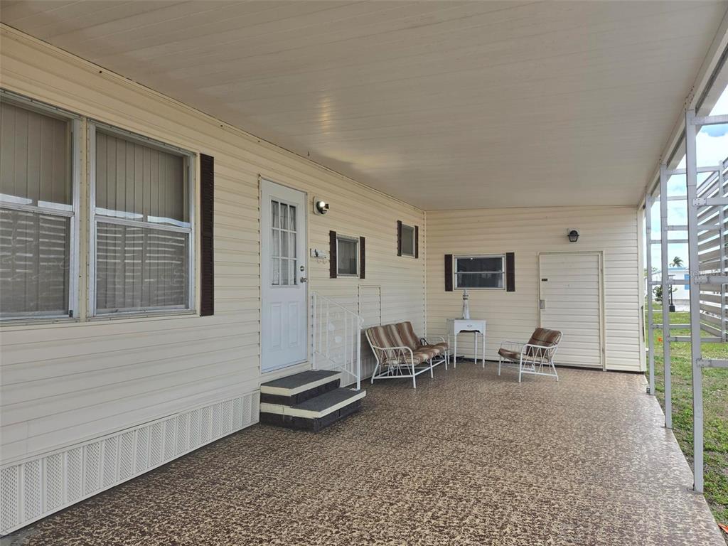 Entrance to Kitchen Area and shed