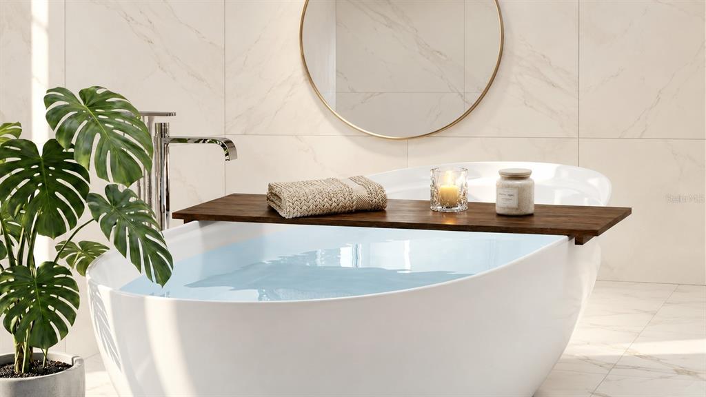 Primary Suite with Walk-In Closet and Freestanding Tub