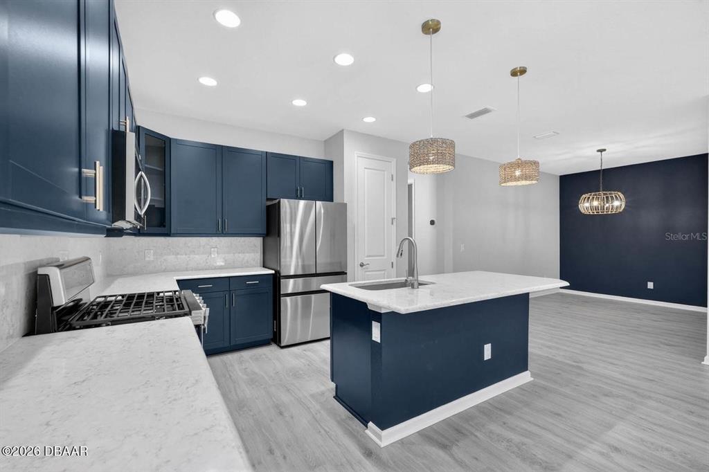 Spacious Navy Kitchen