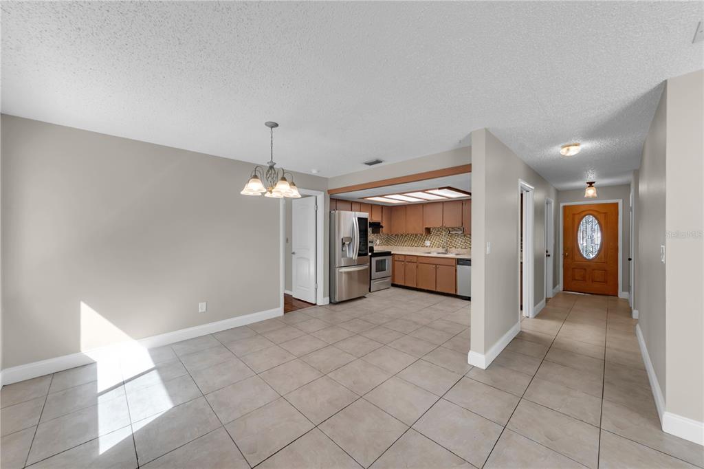 Open concept kitchen dining area