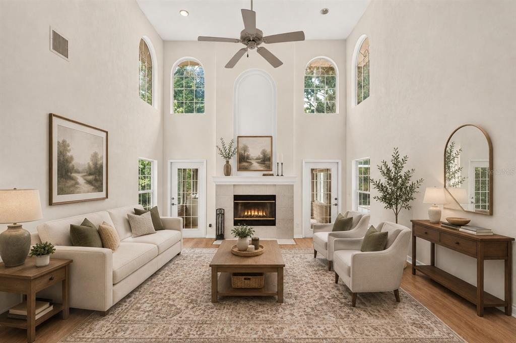 Virtually statged living room