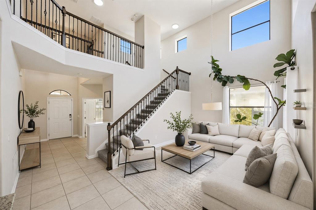 Virtually staged great room