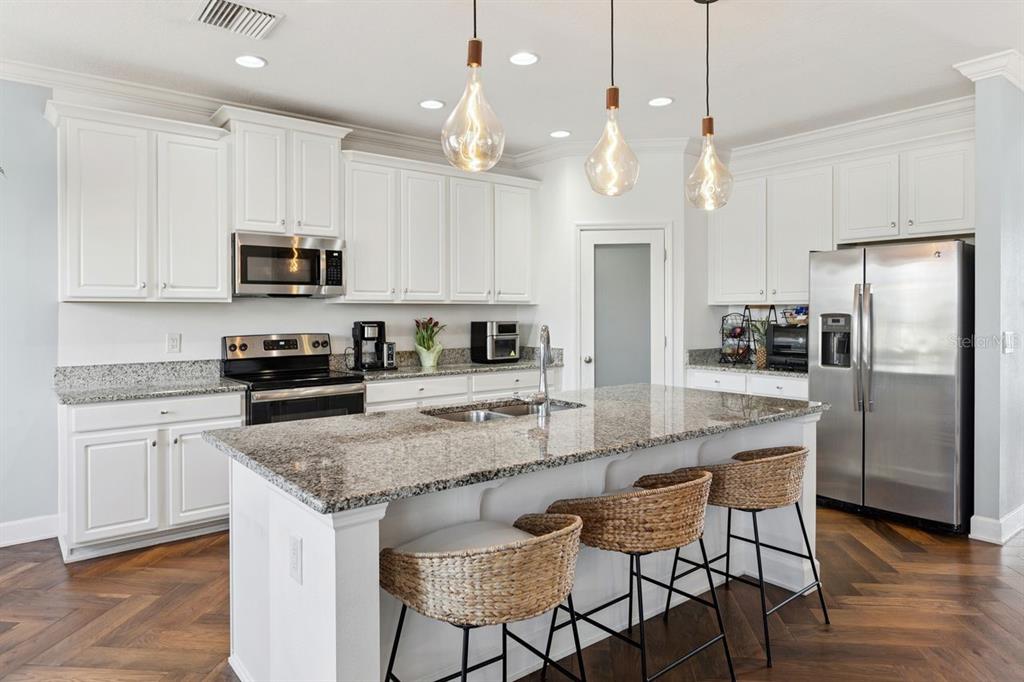 Kitchen with Tella pendants
