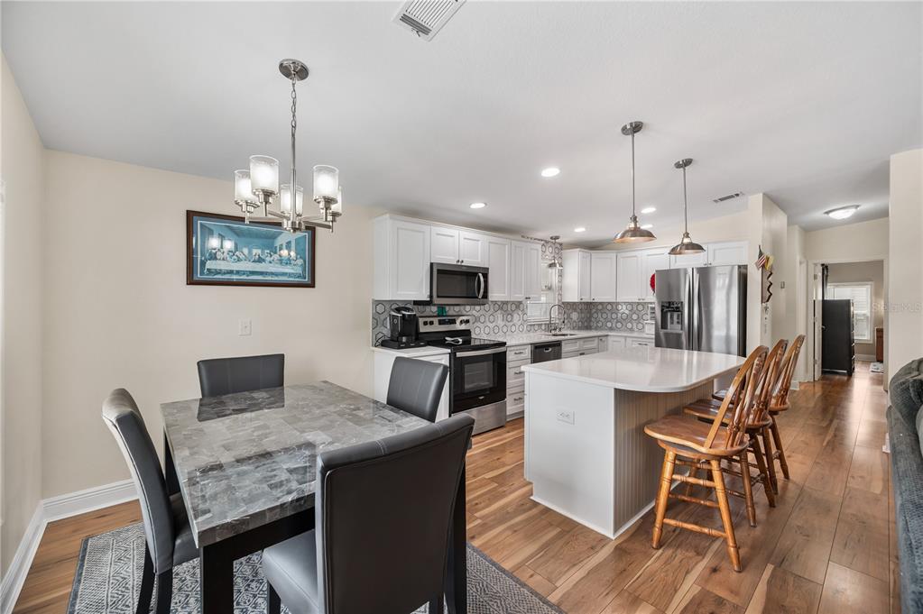 Dining room open to kitchen and living room