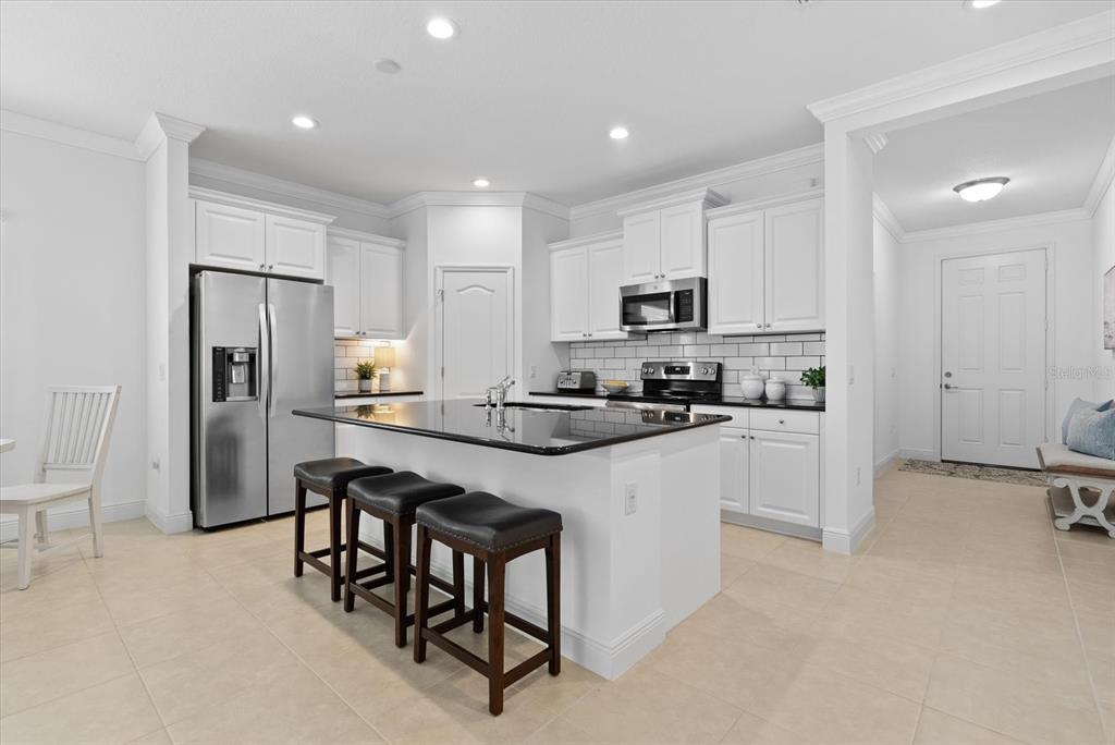 Open kitchen to living area