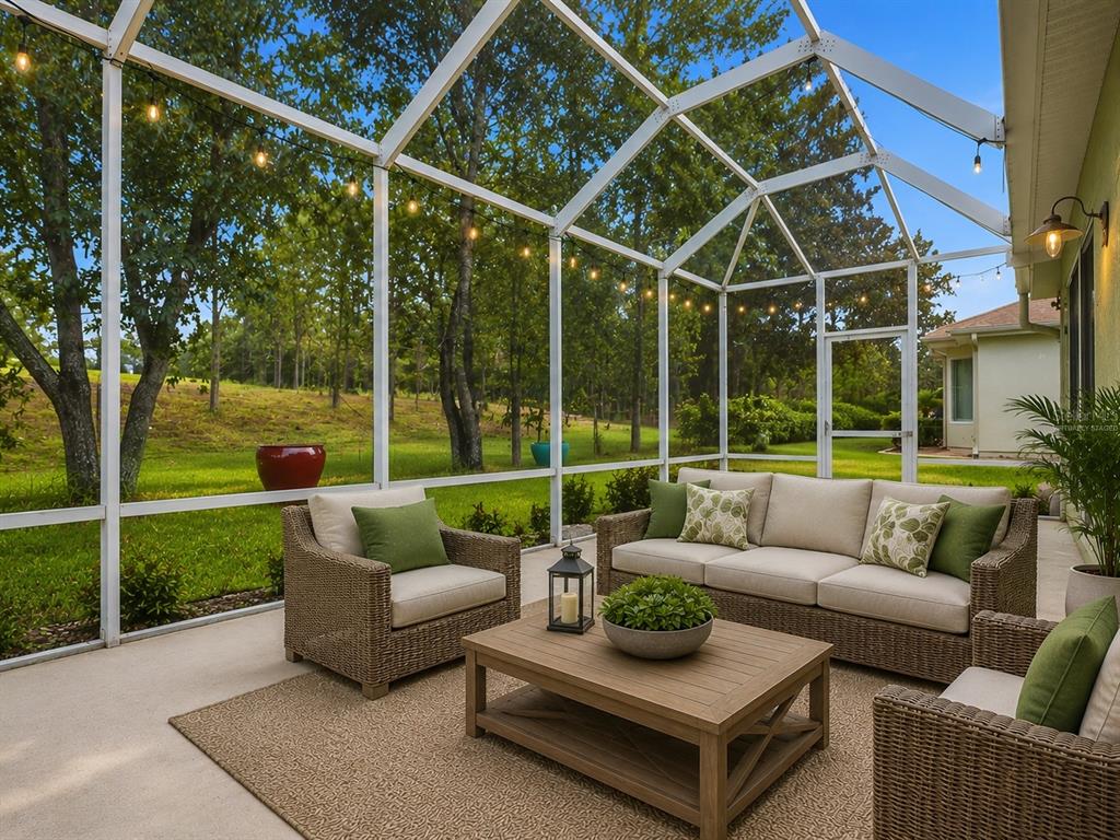 Virtually Staged-Extended Screen Lanai perfect for the Fall evenings and no rear neighbors.