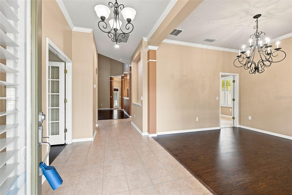 Enter Front Door with Plantation Shutters!