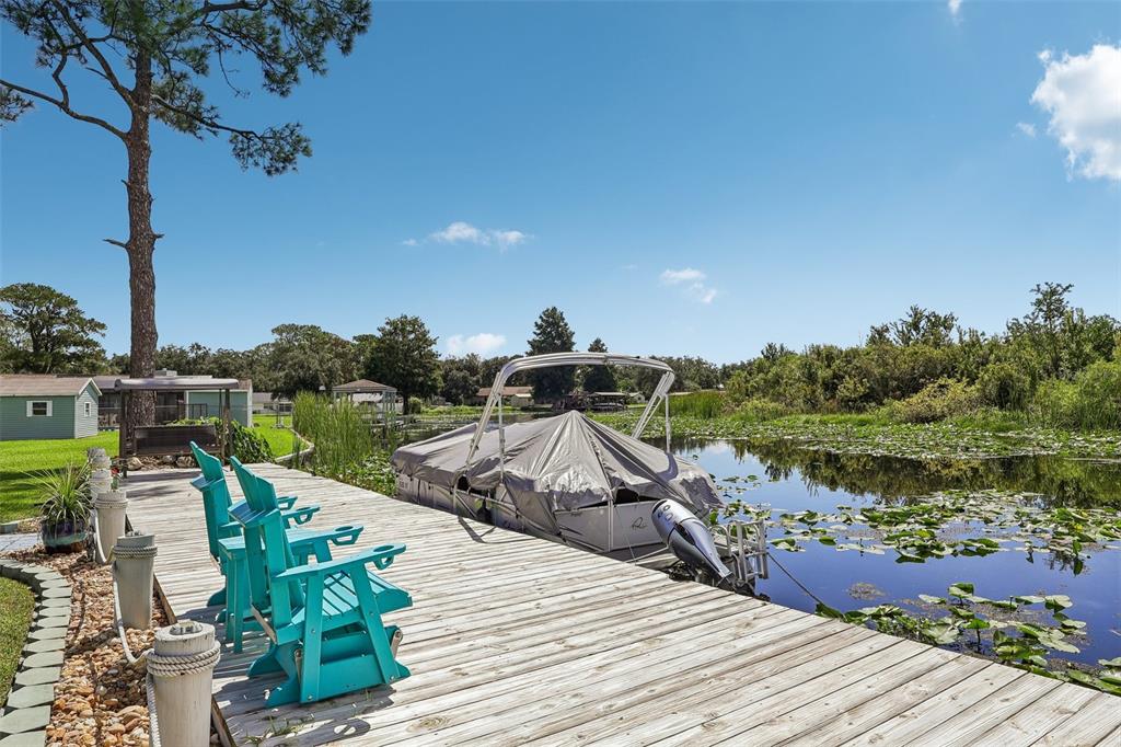 Sunsets and sunrises are amazing here, wide and deep canal leads to Lake Beauclaire and Lake Dora and Mount Dora to the rest of the Harris Chain of Lakes...a Boaters delight!