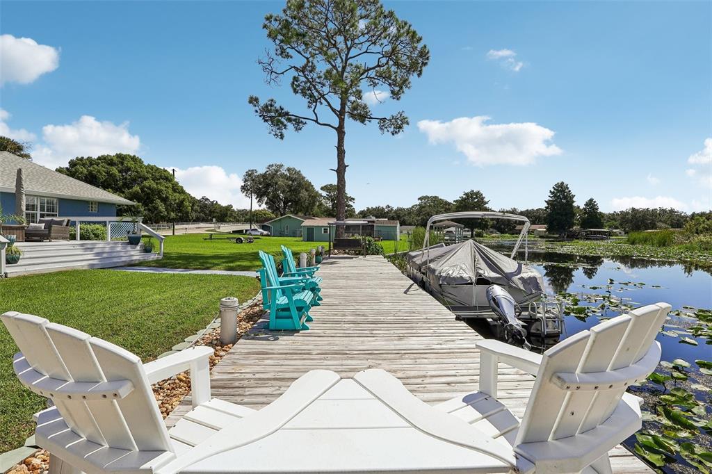 66 x 10 foot treated and secured deck/ dock runs along the canal