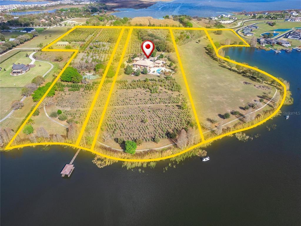 There are a total of 5 parcels.  The one with the home has 12.82 acres.