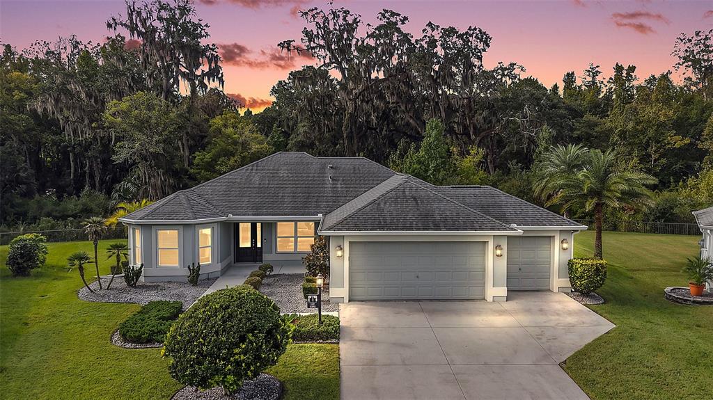 Twilight Front Elevation with PRIVATE Preserve Views