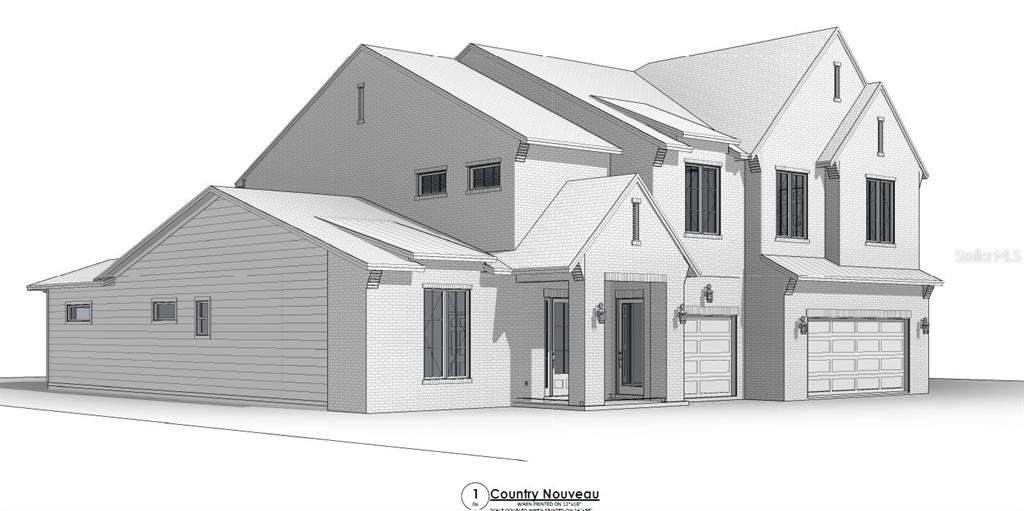 PRECONSTRUCTIONRendering of proposed home - Carlisle II - Country Nouveau. Representative photo – not actual home