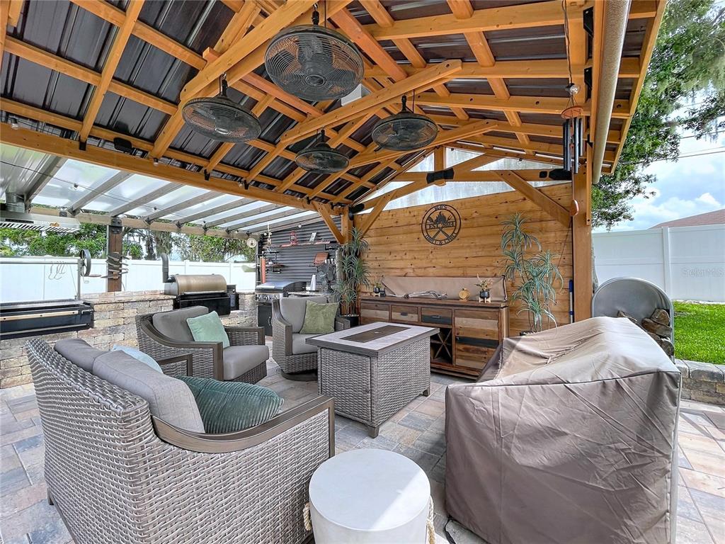 Outside Entertainment area with fenced yard