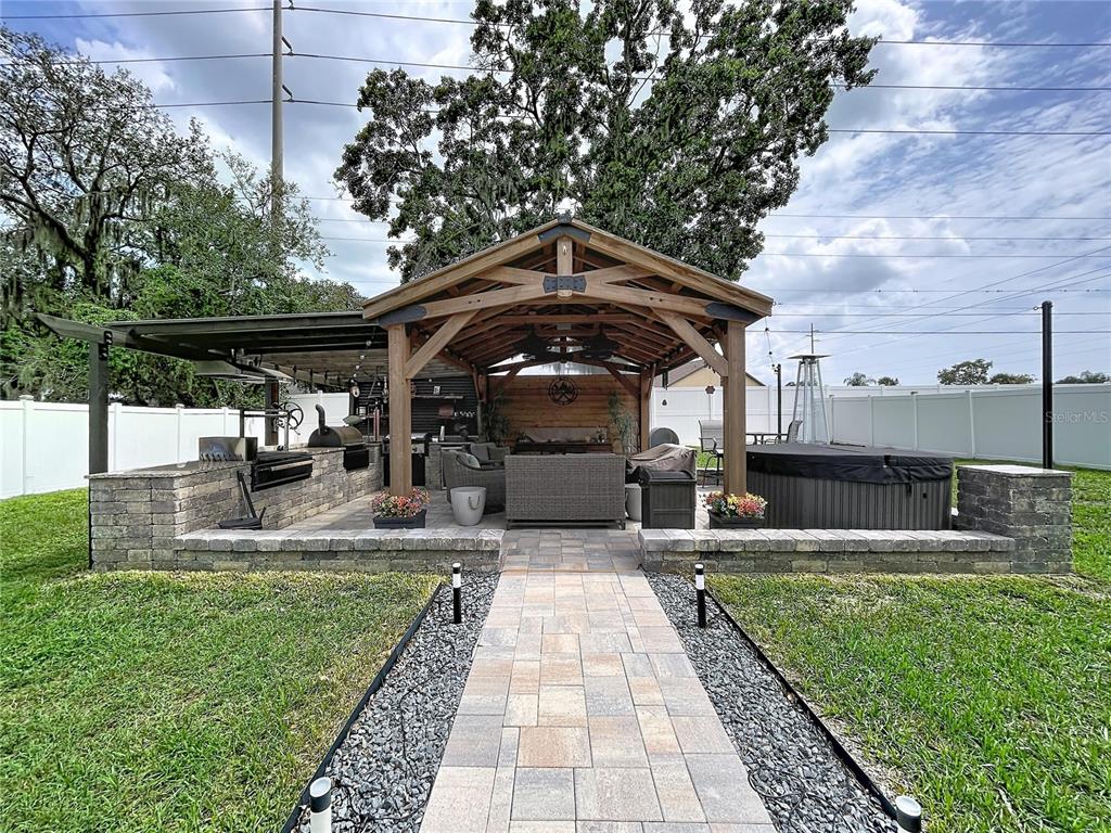 Outside Entertainment area with fenced yard