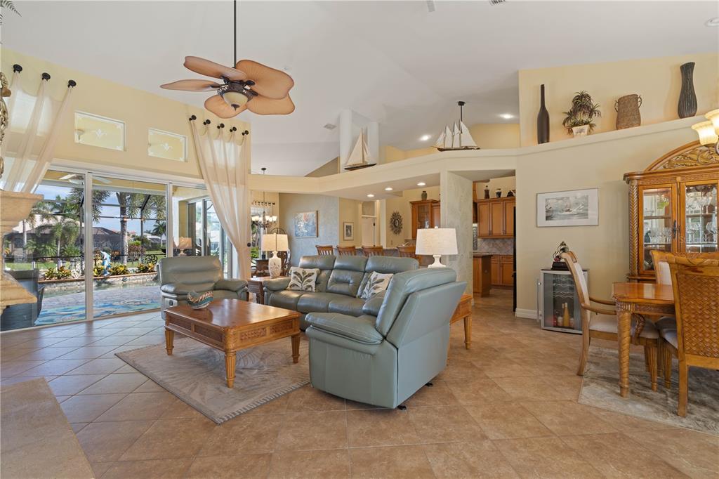 Great room - tile flooring throughout