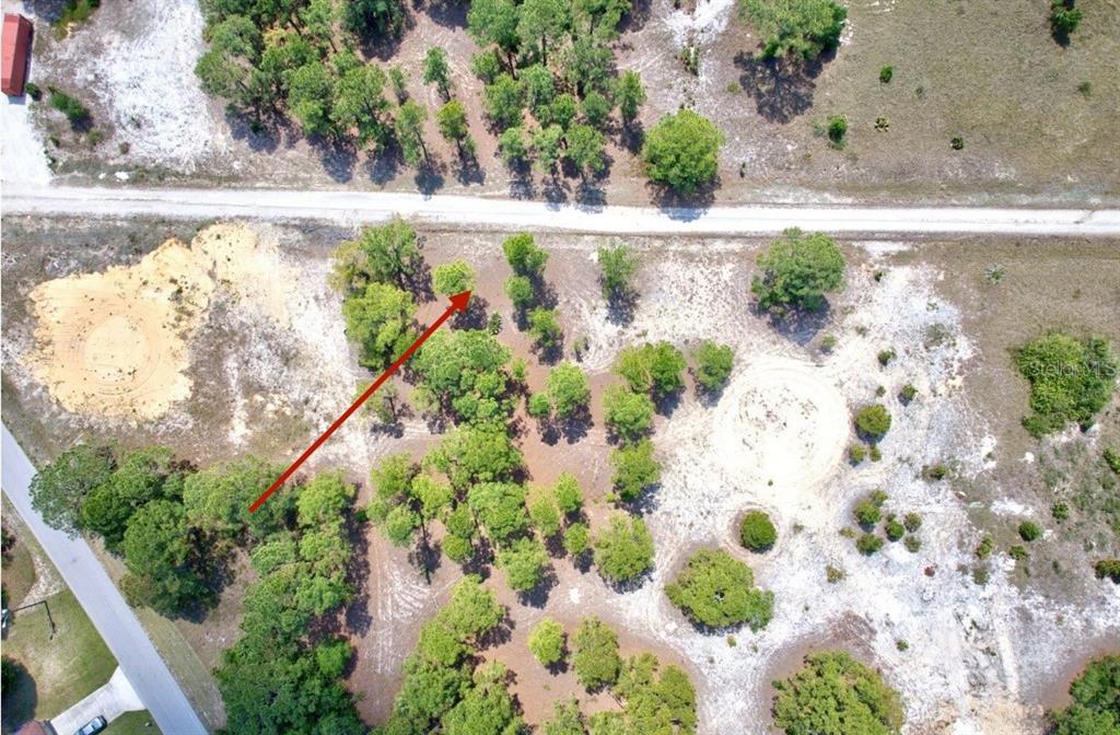 Arrow is approx location. Buyer recommended to have survey done for exact boundary lines