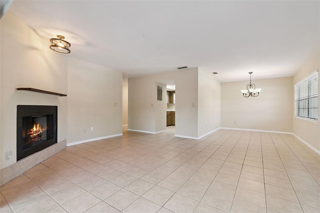 Living room and dining room