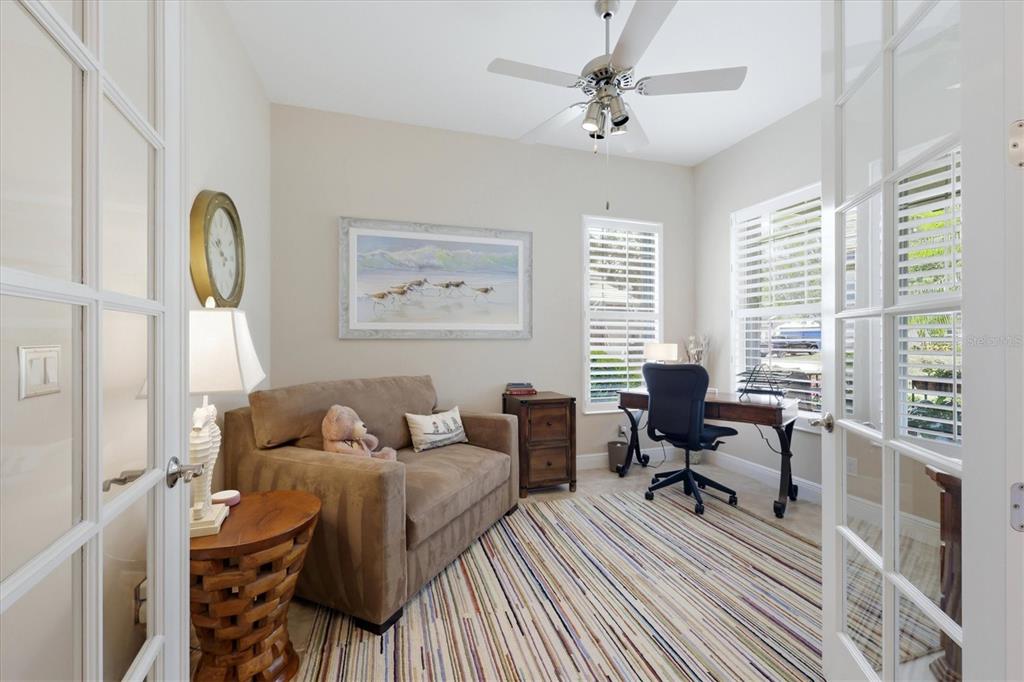 FLEX room with elegant double French Doors, with lots of natural light