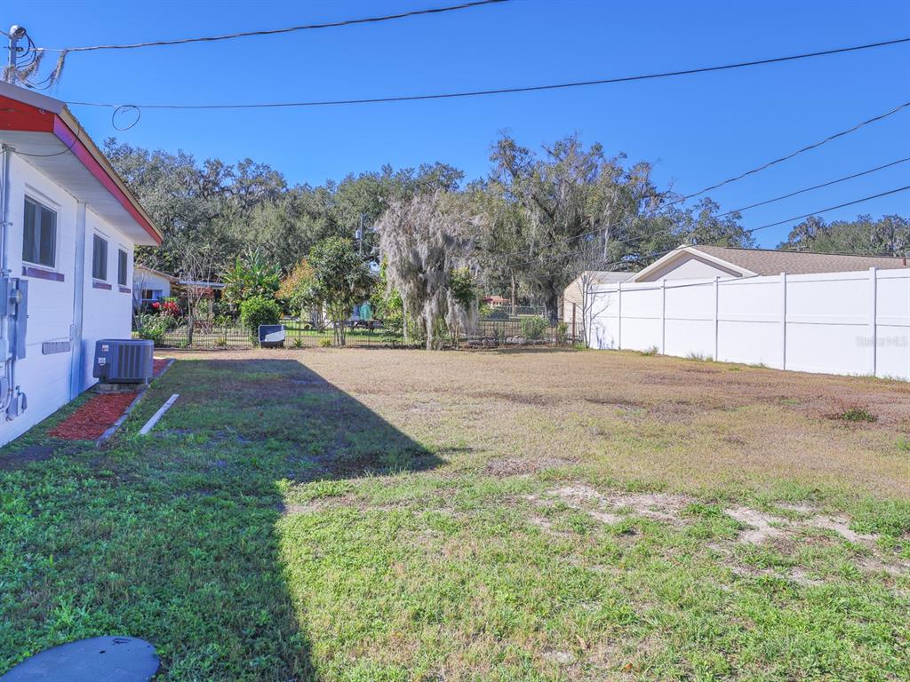 Side view of backyard.