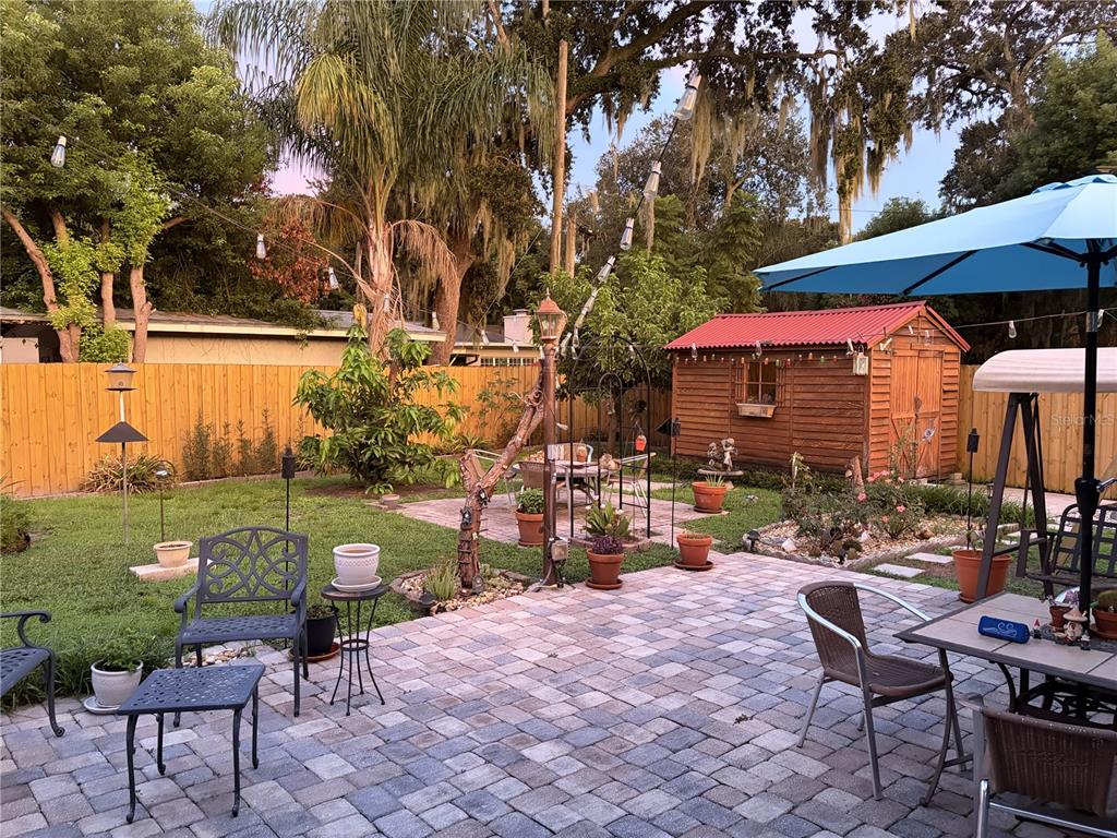 The backyard is for entertaining.
