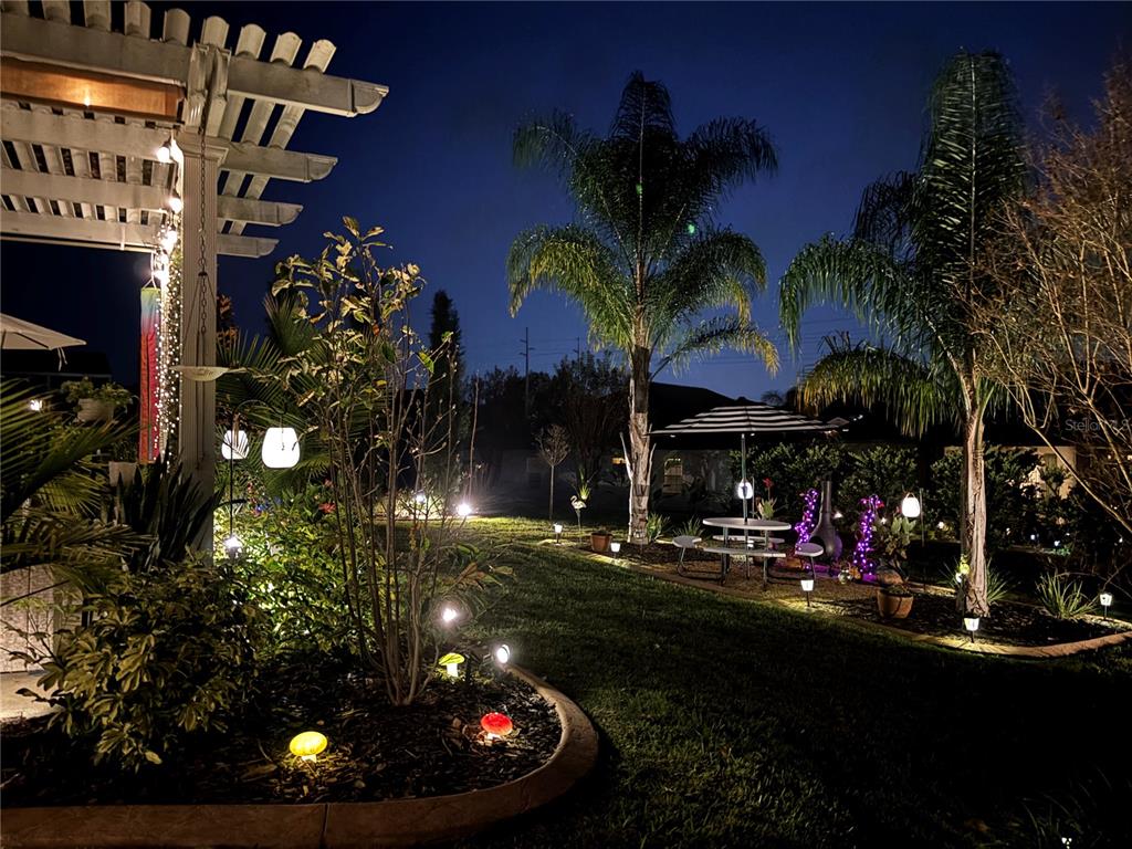 Relaxing outside as the evening welcomes you