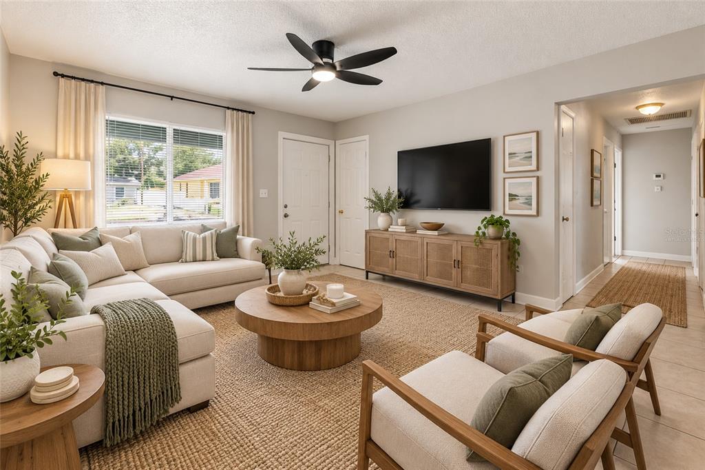 Virtually Staged Family Room