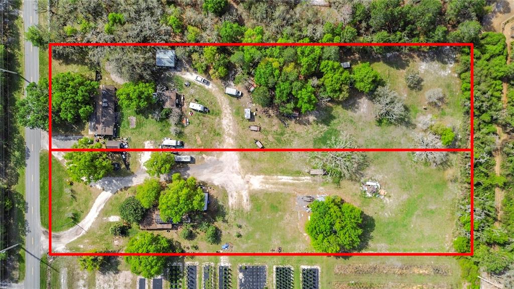 Aerial view of both parcels