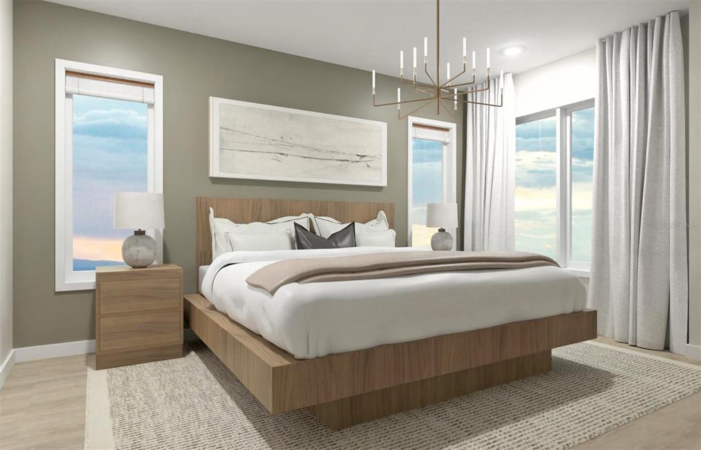 Primary Bedroom- Virtually Rendered