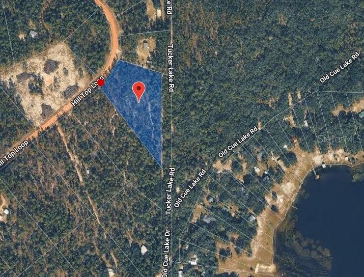 Aerial with partial view of Cue Lake