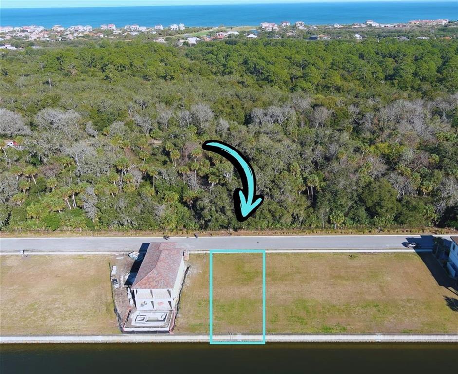 SUBJECT HOMESITE – SALTWATER CANAL WITH ATLANTIC OCEAN IN THE DISTANCE