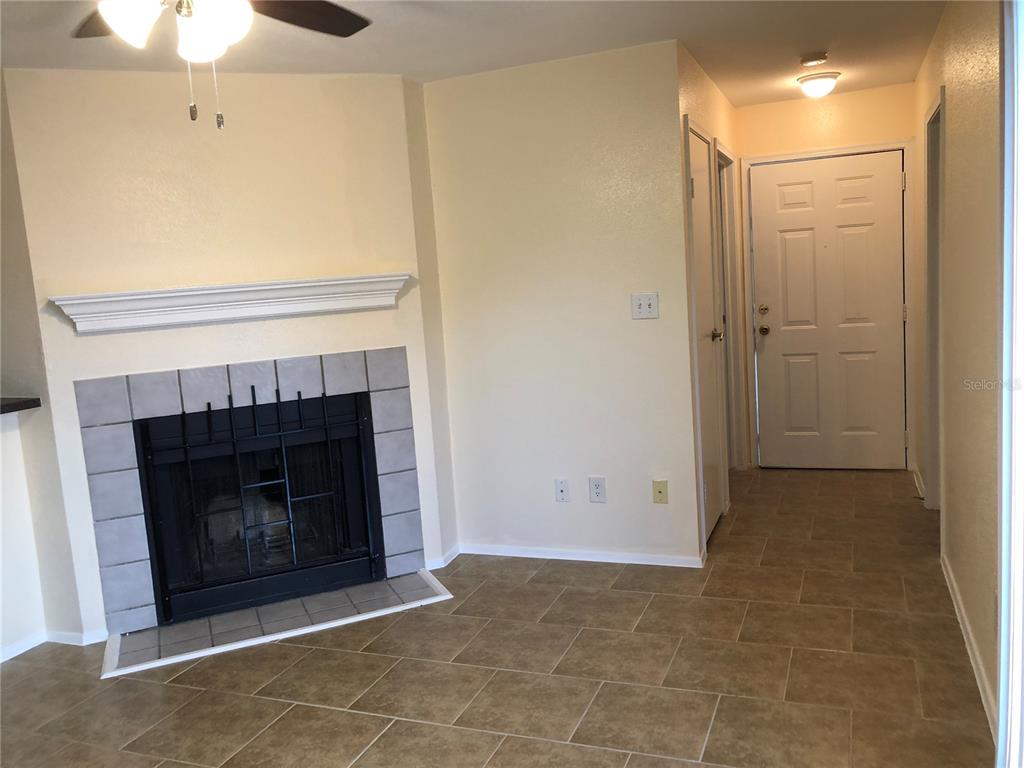 Fireplace in living area