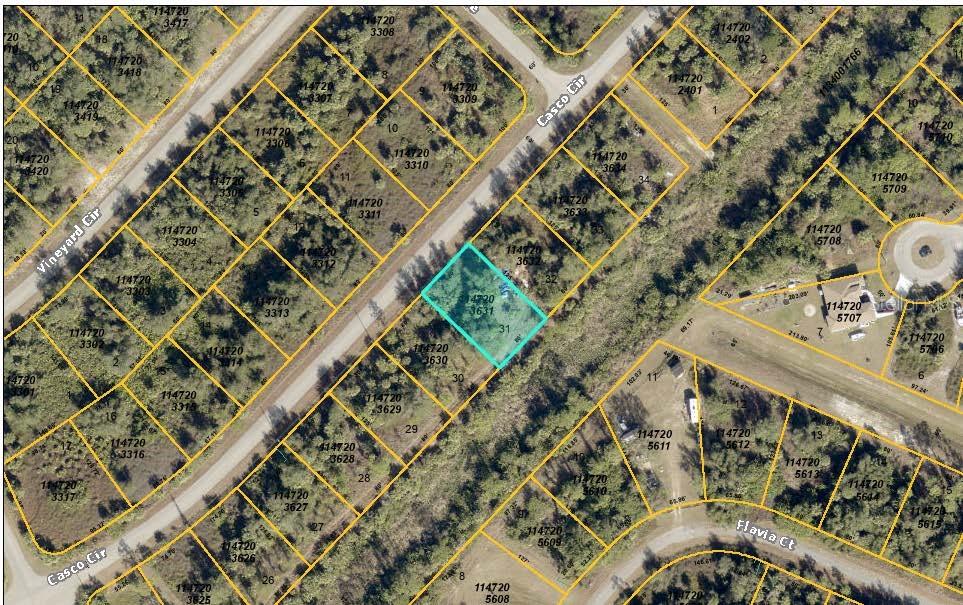 Aerial view of lot location