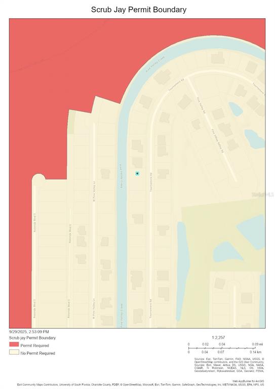 Scrub jay habitat boundary