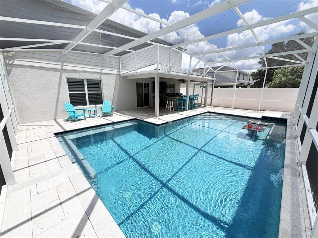 Screened pool long view