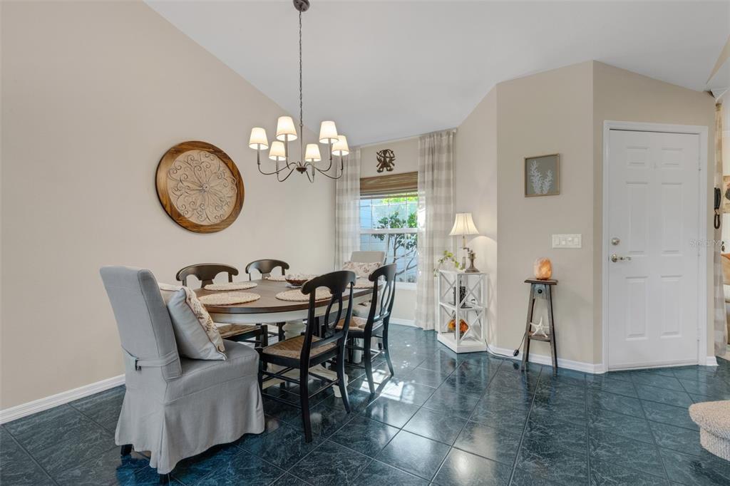 Step inside to the spacious dining & living room combo space decked out in easy care tile flooring.