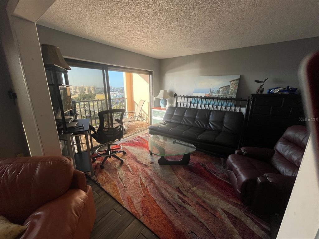 View from living room at bedroom area